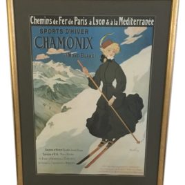Sports D’Hiver Chamonix – Abel Faivre – Framed Art Print – Lot #315