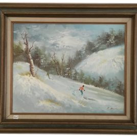 R. Burton – Signed Original Framed Oil Painting – Lot # 372